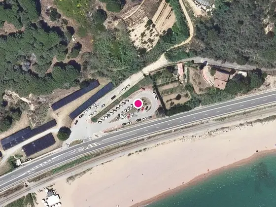 Aparcamiento de la playa nudista de Sant Pol