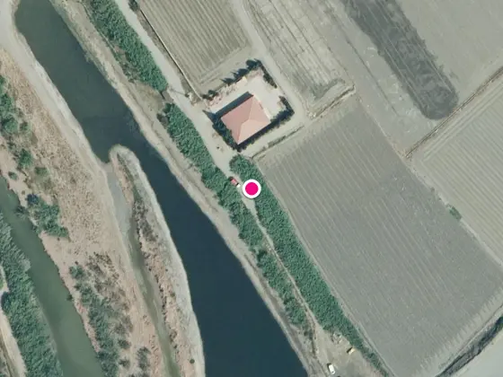 Camino de cañas junto al río Vélez
